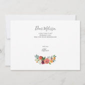 ブルゴーニュ・オレンジ・フローラが私の花嫁になる 招待状 (裏面)