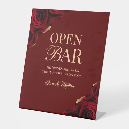ブルゴーニュ オープンバー ウェディングペデスタル 台座サイン (正面)