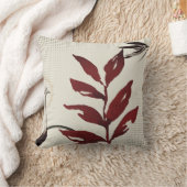 ブルゴーニュ&クリームウォーター葉カラーオストリヒ クッション (ブランケット)