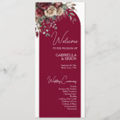 ブルゴーニュ&クリームバラスタイリッシュアーチ結婚ーズ プログラム (正面)