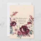 ブルゴーニュ&クリームバラブライダルシャワー 招待状 (裏面)