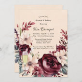 ブルゴーニュ&クリームバラブランチ&バブリー 招待状 (正面/裏面)