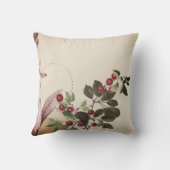 ブルゴーニュ&クリームボタニカルプリント |さくらんぼ クッション (裏面)