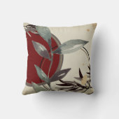 ブルゴーニュ&クリー芸術的ム抽象芸術水彩リーフ クッション (裏面)