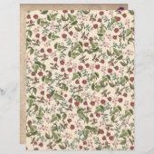 ブルゴーニュ&グリーンフローラスクラップブック紙 (正面/裏面)