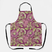 ブルゴーニュ&グリーンフローラダマスク エプロン (正面)