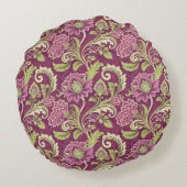 ブルゴーニュ&グリーンフローラダマスク ラウンドクッション (裏面)