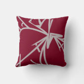 ブルゴーニュ&グレイモダンエレガント抽象芸術竹 クッション (裏面)