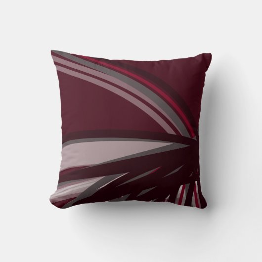 ブルゴーニュ&グレイモダンリニオーガニックアデザイン クッション (正面)