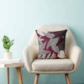 ブルゴーニュ&グレイ芸術的抽象芸術植物学 クッション (椅子)