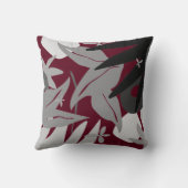 ブルゴーニュ&グレイ芸術的抽象芸術植物学 クッション (裏面)