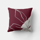 ブルゴーニュ&グレーウォーターの色の植物学葉の クッション (裏面)