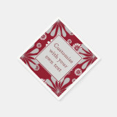 ブルゴーニュ&グレーフローラカスタム文字 スタンダードカクテルナプキン (角)