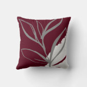 ブルゴーニュ&グレーミニマリストウォーター葉カラー クッション (裏面)