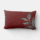 ブルゴーニュ&グレー抽象芸術シンプルウォーターカラーリーフ ランバークッション (裏面)