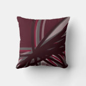 ブルゴーニュ&グレー抽象芸術リニアデザイン クッション (裏面)