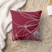 ブルゴーニュ&グレー抽象芸術リボンデザイン クッション (ブランケット)