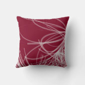 ブルゴーニュ&グレー抽象芸術リボンデザイン クッション (裏面)