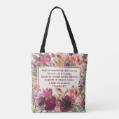 ブルゴーニュ・コーラルウォーター色フローラキリスト教聖書 トートバッグ (裏面)