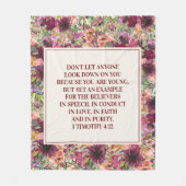 ブルゴーニュ・コーラルフローラバイブル聖歌隊ティモシー青年 フリースブランケット (正面)