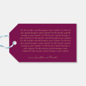 ブルゴーニュ&ゴールドフォイル書道結婚ズ ギフトタグ (裏面横)