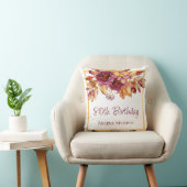 ブルゴーニュ&サンイエロー秋バラ80誕生日 クッション (椅子)