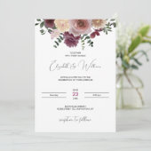 ブルゴーニュ&シャンパンボホ素朴結婚式招待状 招待状 (スタンド正面)