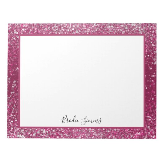 ブルゴーニュ&シルバーグリッター ノートパッド (正面)