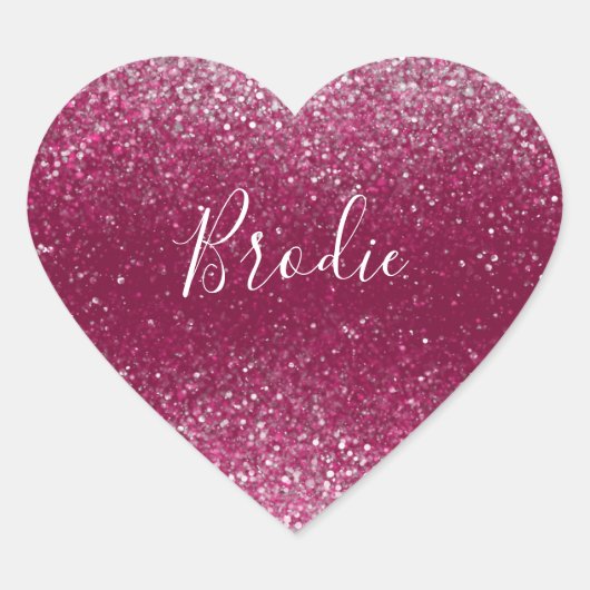 ブルゴーニュ&シルバーグリッター ハートシール (正面)