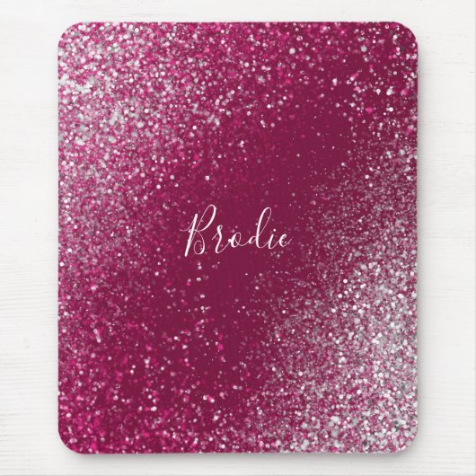 ブルゴーニュ&シルバーグリッター マウスパッド (正面)