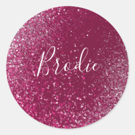 ブルゴーニュ&シルバーグリッター ラウンドシール