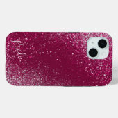 ブルゴーニュ&シルバーグリッター Case-Mate iPhoneケース (裏面 (横))