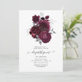 ブルゴーニュ&シルバーフローラブライダルシャワー 招待状 (スタンド正面)