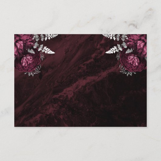 ブルゴーニュ・シルバーフローラ結婚スクリプトの詳細 エンクロージャーカード (裏面)