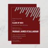 ブルゴーニュ&シルバー卒業招待状 招待状 (正面/裏面)