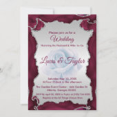 ブルゴーニュ&シルバー結婚式招待状 招待状 (正面)