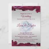 ブルゴーニュ&シルバー結婚式招待状 招待状 (正面)