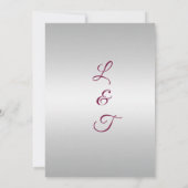 ブルゴーニュ&シルバー結婚式招待状 招待状 (裏面)