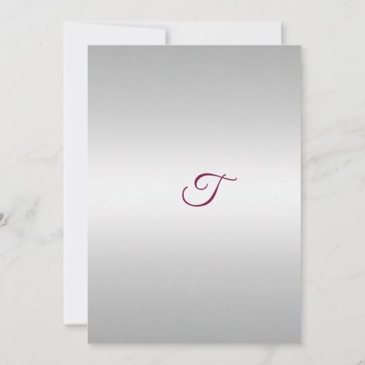 ブルゴーニュ&シルバー誕生日招待状 招待状 (裏面)