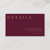 ブルゴーニュ&シンプル金ゴールドフォーマルの結婚詳細 エンクロージャーカード (正面)