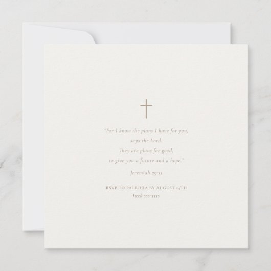 ブルゴーニュ&ソフトアイボリーフローラクロスバプテスマ 招待状 (裏面)