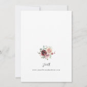 ブルゴーニュ&ダスティー赤面ピンク5フローラ 招待状 (裏面)