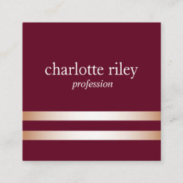 ブルゴーニュ |ダブルバラストライプ金ゴールドスタイリッシュ スクエア名刺