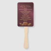 ブルゴーニュ・ダマスク結婚式プログラムファン ハンドファン (正面)