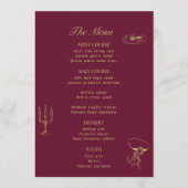 ブルゴーニュ・チャートレ図解入りの、写真付きのウス結婚のメニュー メニュー (正面)