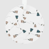 ブルゴーニュ，ティール（緑がかった色），ベージュの結婚バラクリスマスプレゼント オーナメント (裏面)