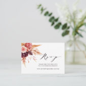 ブルゴーニュ・テラコッタ結婚フラワーズWebサイトRSVP エンクロージャーカード (スタンド正面)