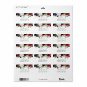 ブルゴーニュ&ネイビーピンクフローラ3差出人住所ラベル ラベル (フルシート)