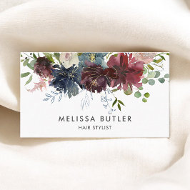 ブルゴーニュ&ネイビーフローラアポイントメント 予約カード