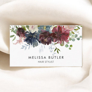 ブルゴーニュ&ネイビーフローラアポイントメント 予約カード